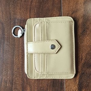 NWT Capri brand ID credit card wallet cream colored